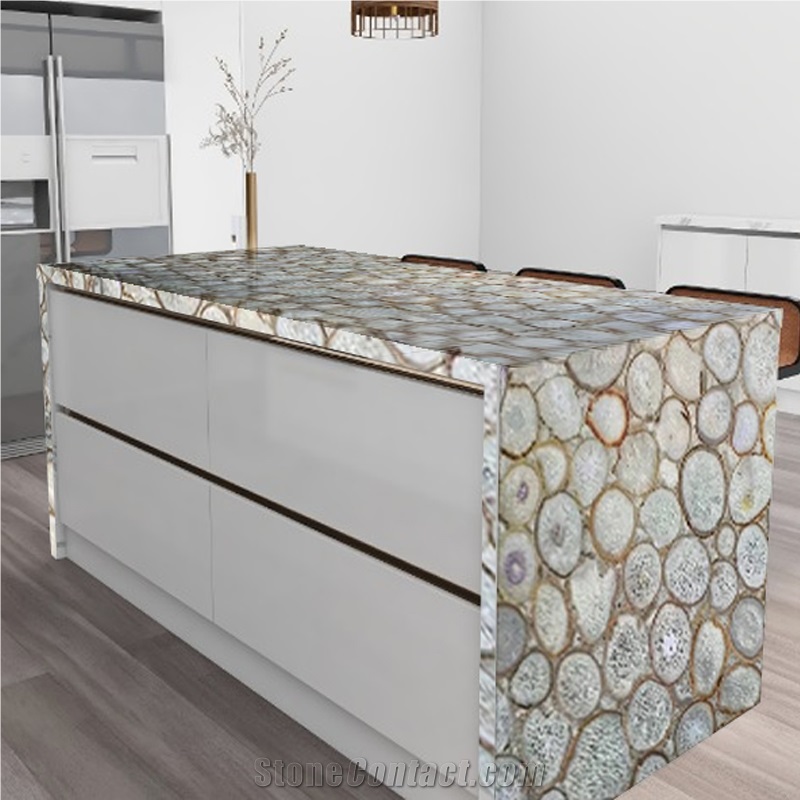 Chinese Factory Wholesale White Semiprecious Stone Big Slab