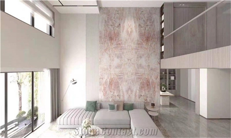 Decorative Natural Stone Pink Crystal Marble Big Slab