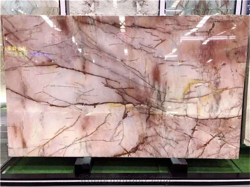 Decorative Natural Stone Pink Crystal Marble Big Slab