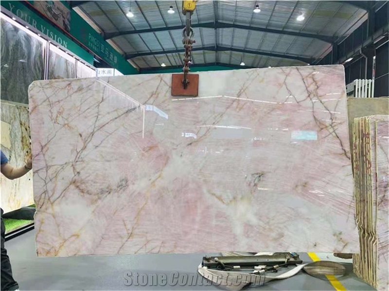 Decorative Natural Stone Pink Crystal Marble Big Slab