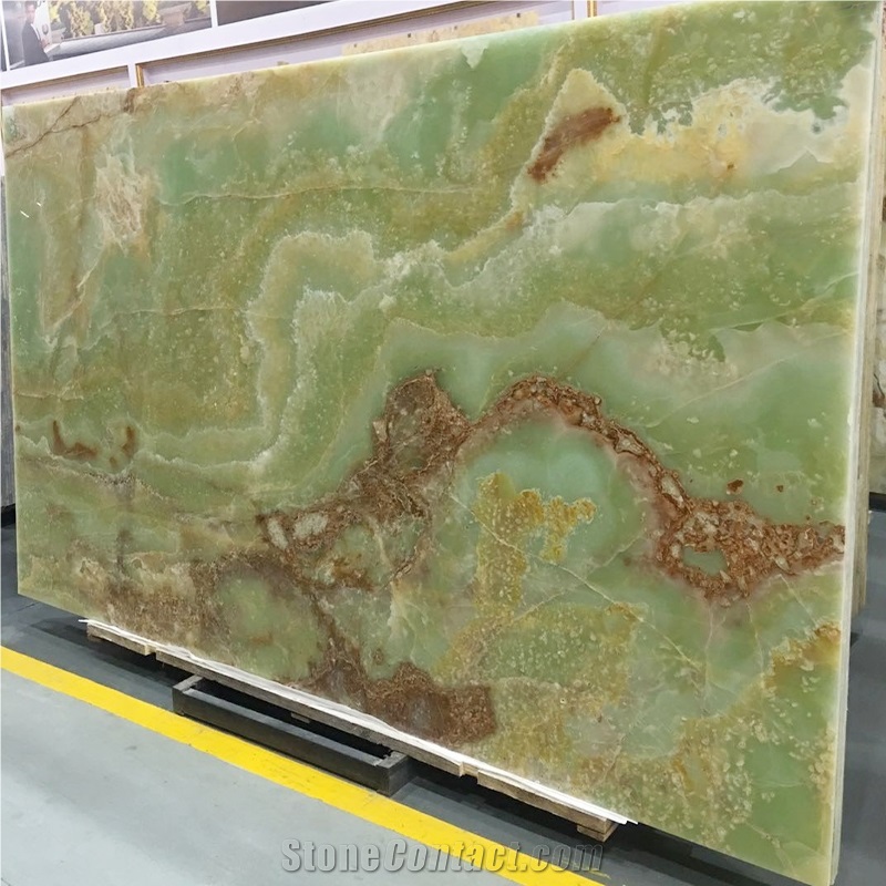 Green Onyx Transmit Wall Tiles Slab Natural Stone
