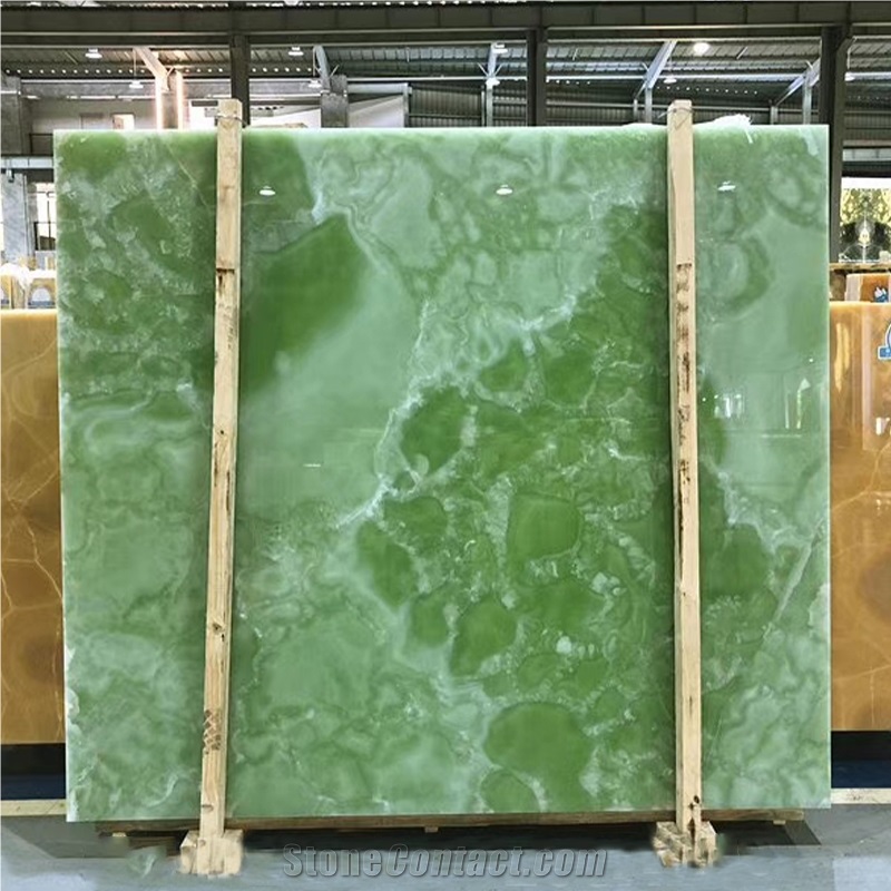 Green Onyx Transmit Wall Tiles Slab Natural Stone