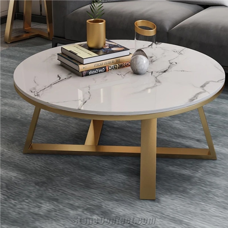 Modern Design Luxury Natural Marble Round Coffee Table
