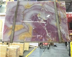 On Sale Decoration Chinese Ornament Purple Onyx Big Slab