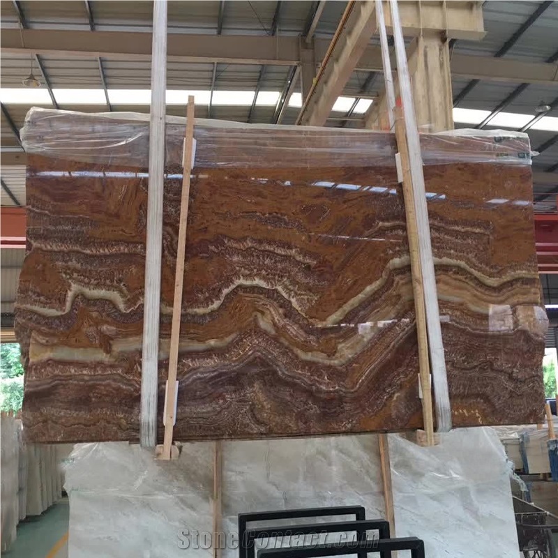 On Sale Factory Decorative Tiger Onyx Yellow Big Slab