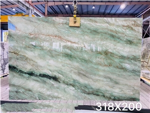 On Sale Wholesale Marble Look Green Quartzite Big Slab