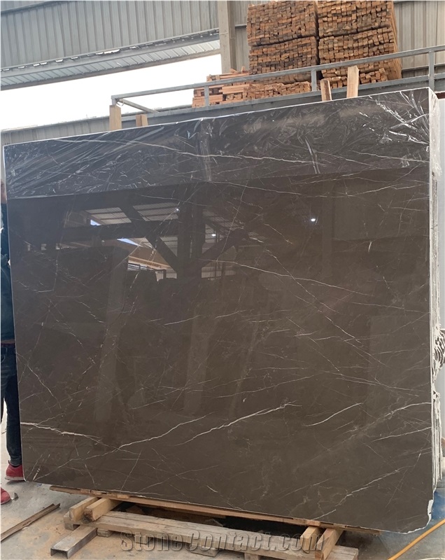 Ornament Golden Brown Marble Big Slab