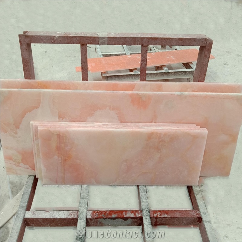 Pink Onyx Polished Wall Tiles Natural Stone