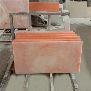 Pink Onyx Polished Wall Tiles Natural Stone
