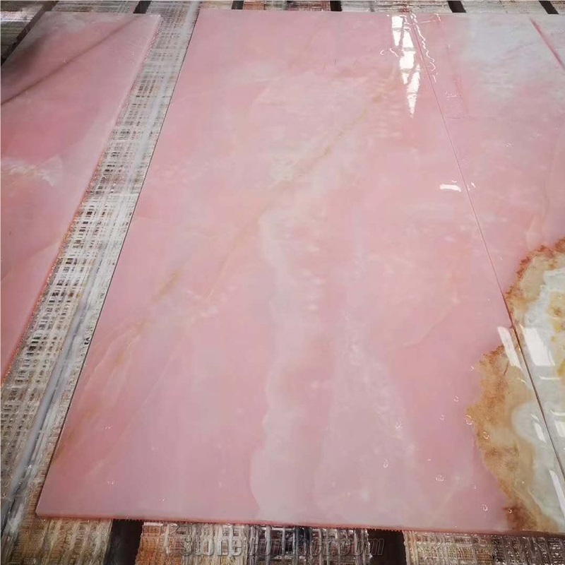 Pink Onyx Polished Wall Tiles Natural Stone