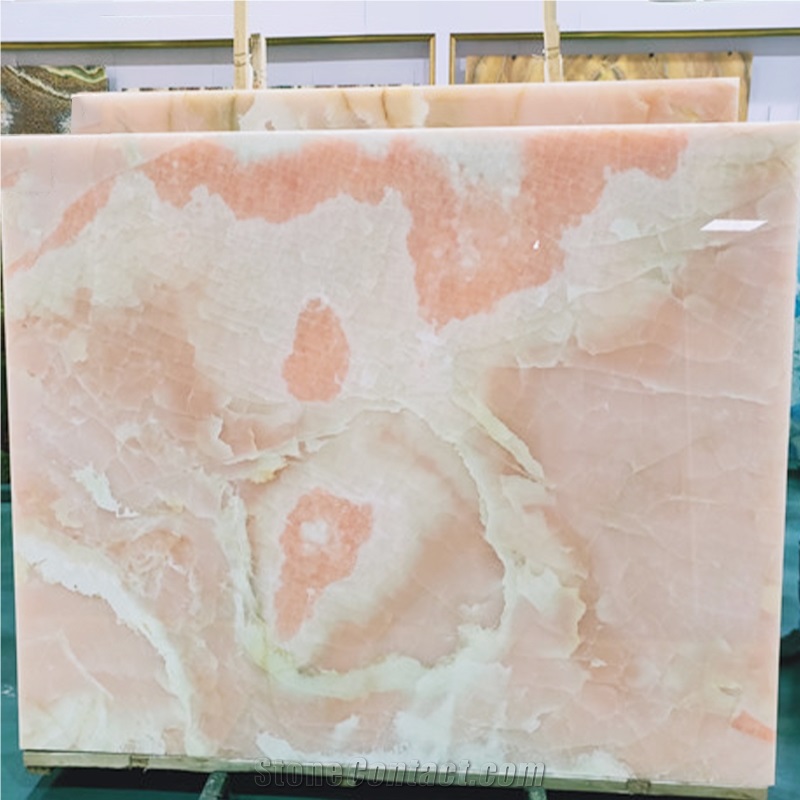 Pink Onyx Polished Wall Tiles Natural Stone
