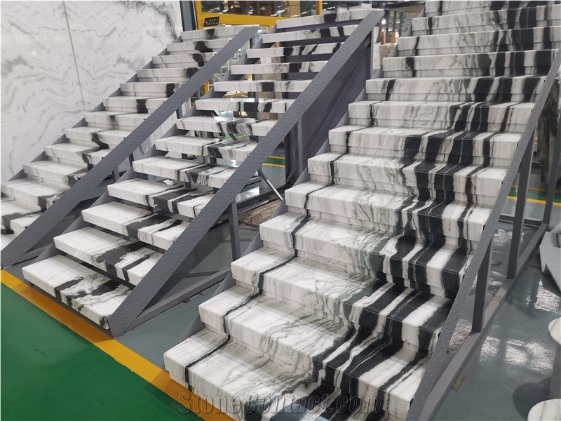 Wholesale Customized Size White Panda Marble Stairs Tiles