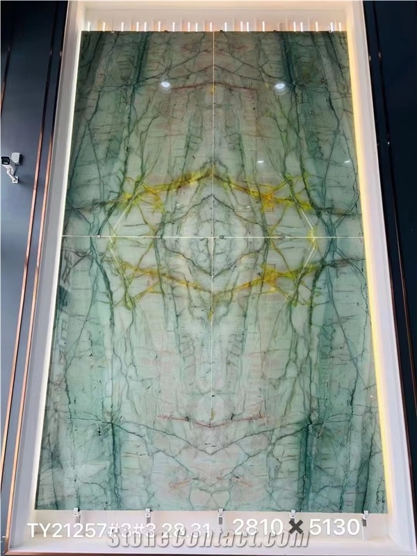 Botanic Green Quartzite Background Stone Wall Tiles