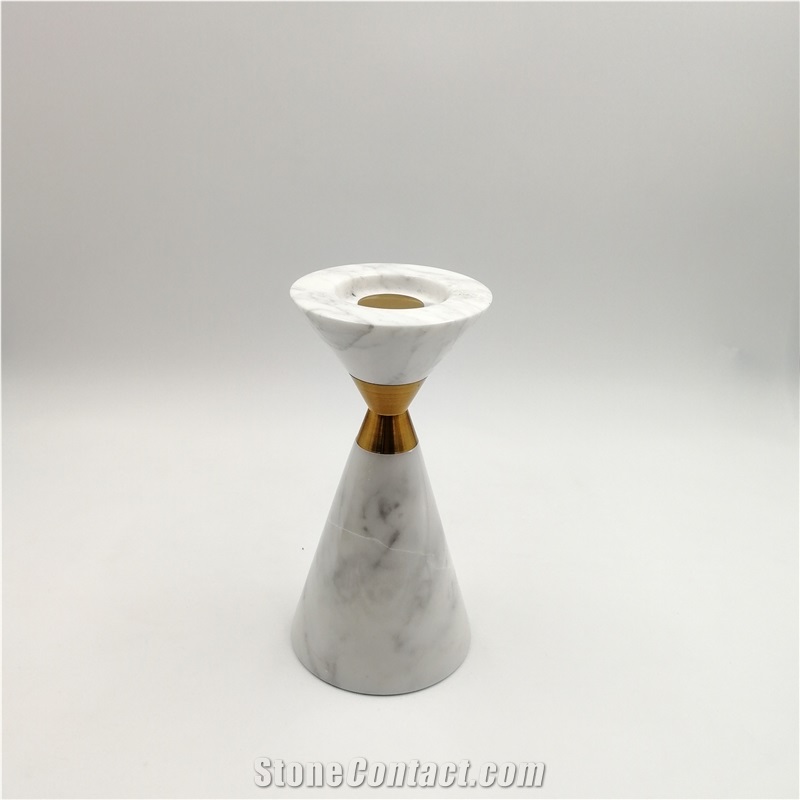Carrara White Marble Candle Holder Home Desgin