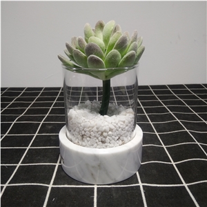 Carrara White Marble Candle Holder Home Desgin