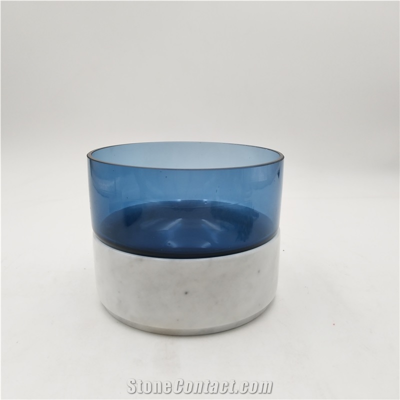 Carrara White Marble Candle Holder Home Desgin