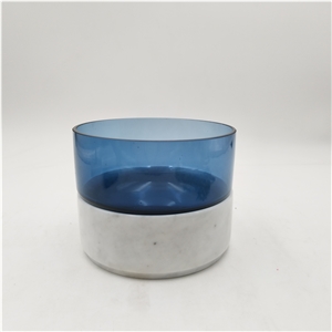 Carrara White Marble Candle Holder Home Desgin
