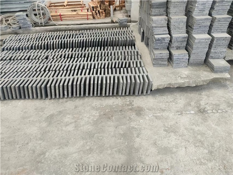 Dark Green Granite Stone Pavers, Bush Hammered Paving Stone