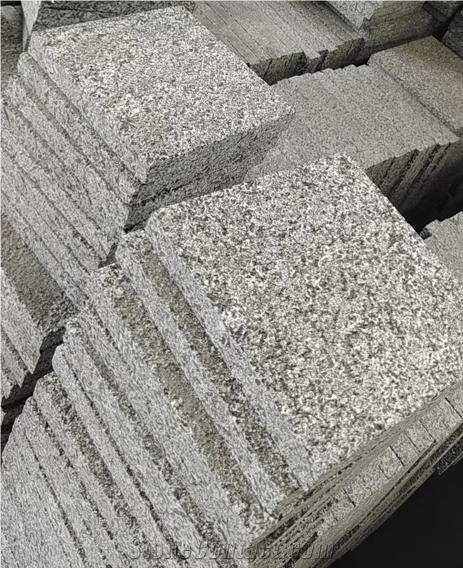 Dark Grey Granite Cobbelstone Bushhammer Granite Paver Stone