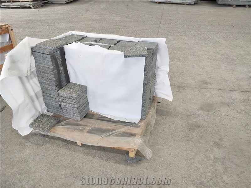 Dark Grey Granite Cobbelstone Bushhammer Granite Paver Stone