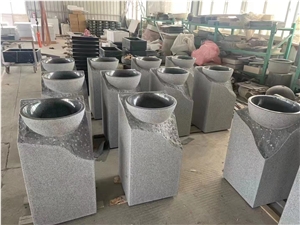 G654 Stone Free Standing Pedestal Basin Bathroom Wash Sink