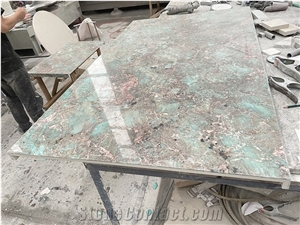 Bevel Amazonita Granite Composite Sintered Stone Backed Tile