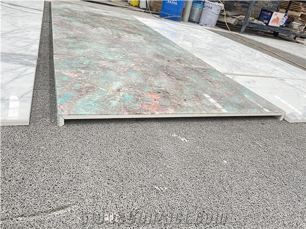 Bevel Amazonita Granite Composite Sintered Stone Backed Tile