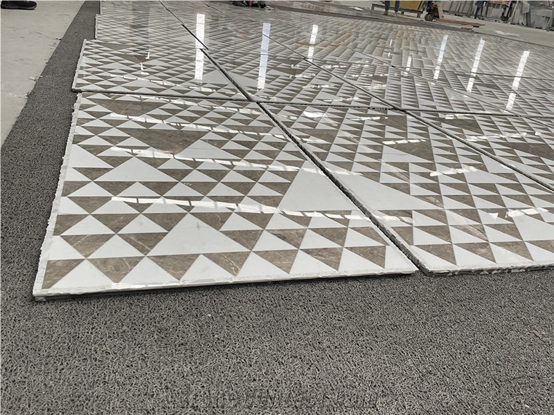 Lightweight Waterjet Design Various Marble Medallions Wall