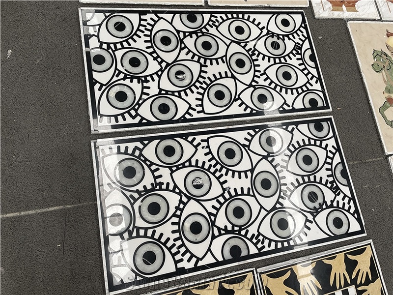 Lightweight Waterjet Design Various Marble Medallions Wall