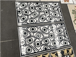 Lightweight Waterjet Design Various Marble Medallions Wall