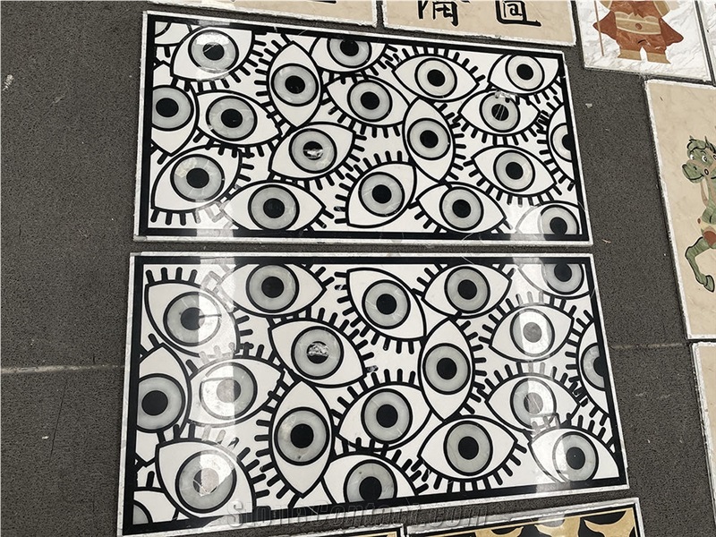 Lightweight Waterjet Design Various Marble Medallions Wall