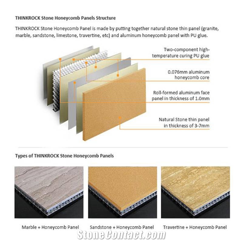 Marble Laminated With Aluminum Honeycomb Panel Wall Tile