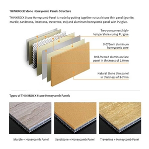 Marble Laminated With Aluminum Honeycomb Panel Wall Tile