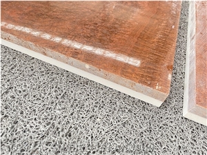 Wooden Yellow Marble Laminated Panel For Wall Cladding Floor