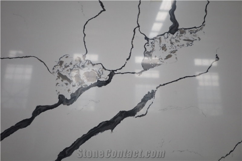 Calacatta White Quartz With Black Vein