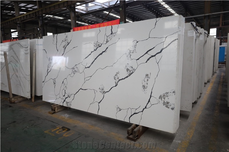 Calacatta White Quartz With Black Vein