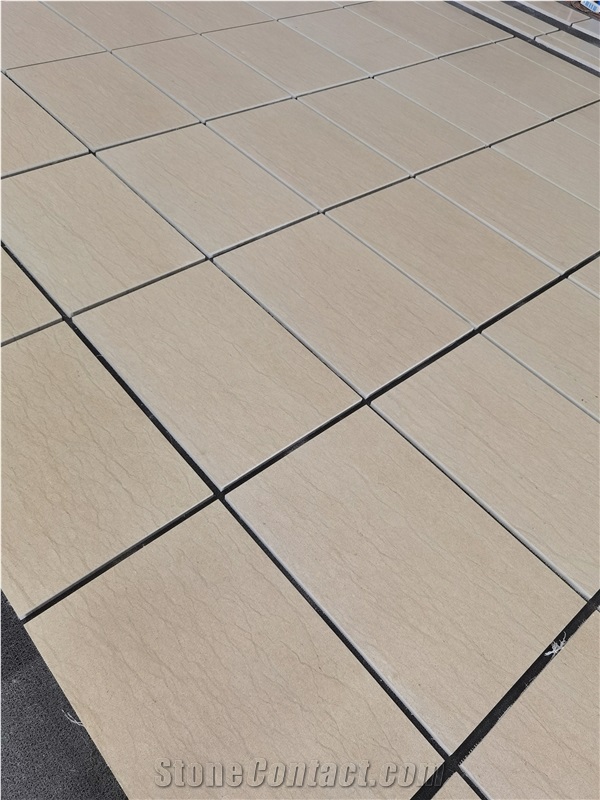 Gold Moca Beige Limestone Polish Wall Cladding Layout