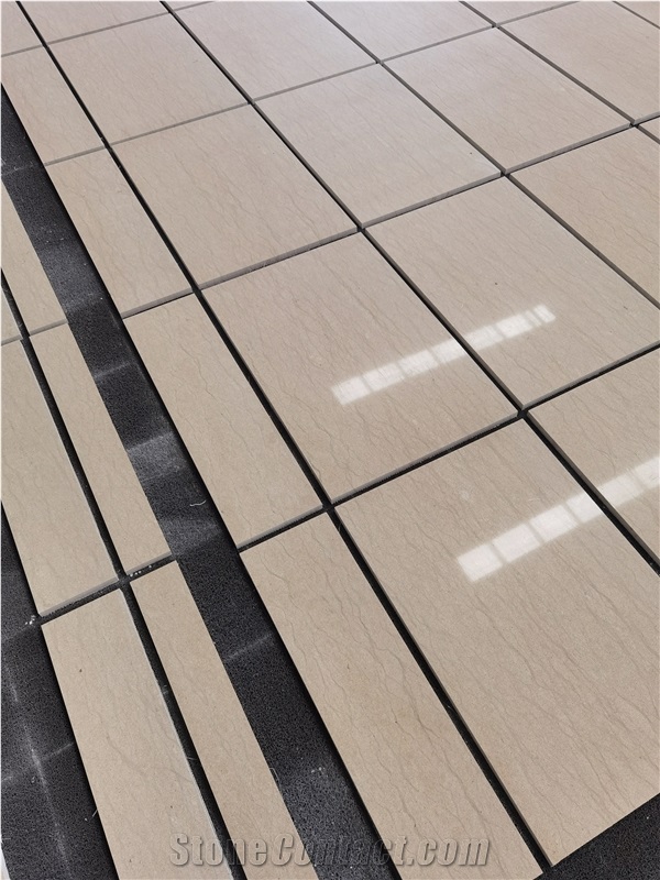 Gold Moca Beige Limestone Polish Wall Cladding Layout