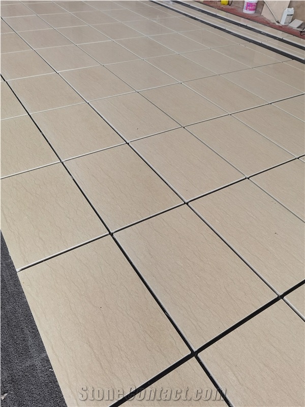 Gold Moca Beige Limestone Polish Wall Cladding Layout
