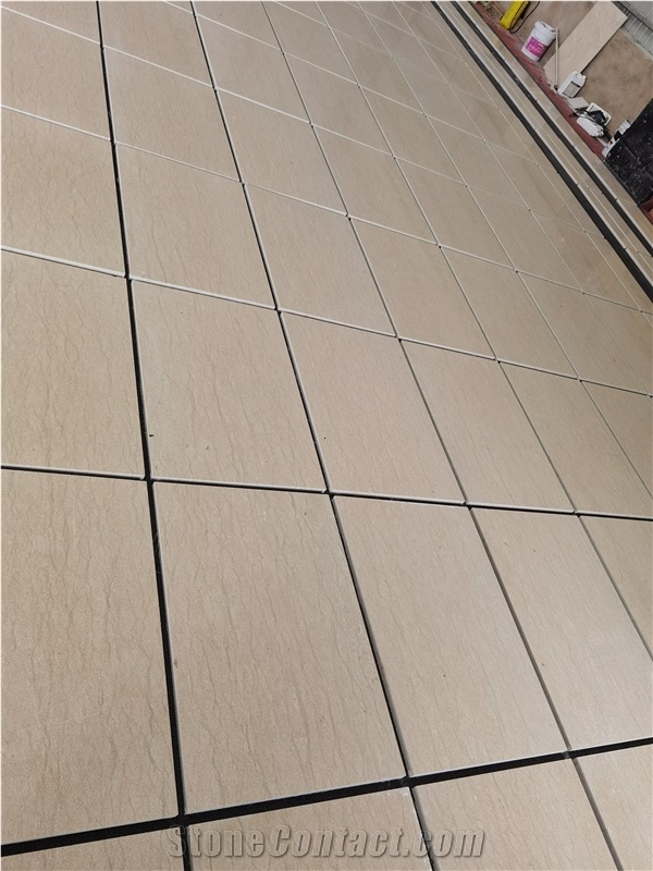 Gold Moca Beige Limestone Polish Wall Cladding Layout