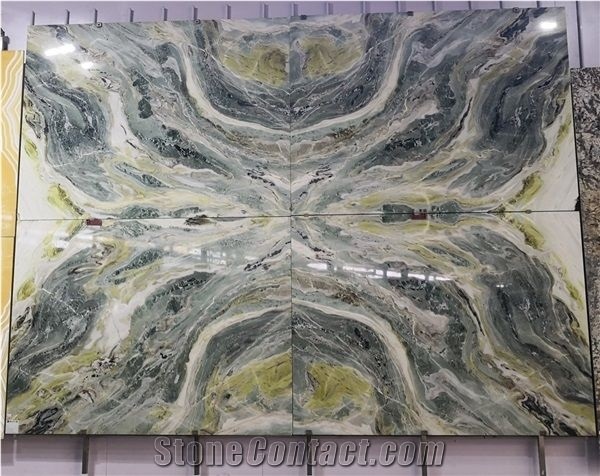 Ice Green White Beauty Abstract Ink  Ice Jade Green Marble