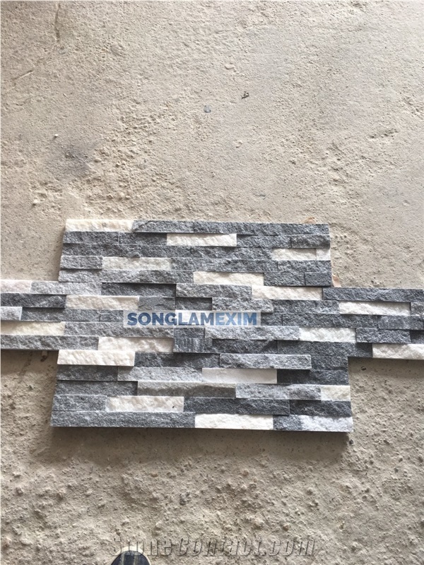 Mix Color Stacked Stone Walls Cladding Panels