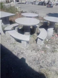 Outdoor Granite Table Set Garden Stone Bench