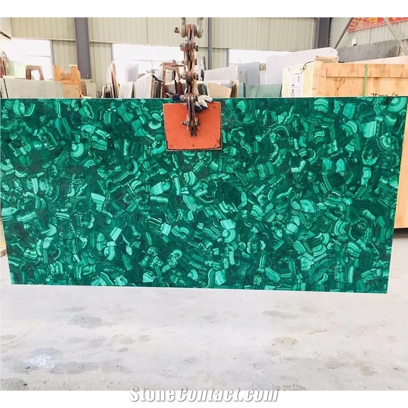Green Malachite Semiprecious For Interior Decor