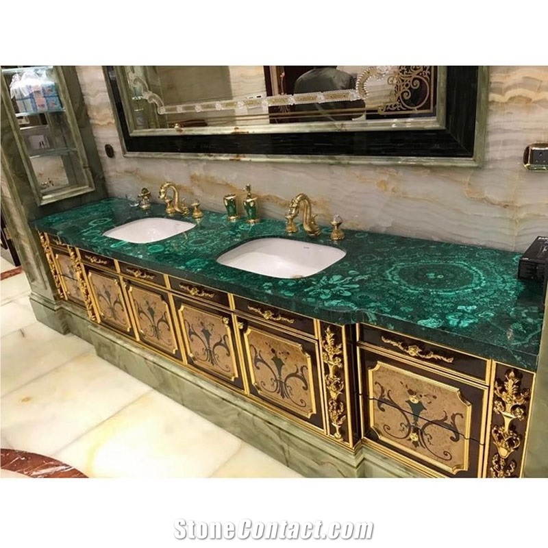 Green Malachite Semiprecious For Interior Decor