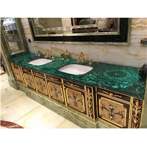 Green Malachite Semiprecious For Interior Decor