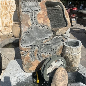 Hand Carved Garden Water Feature Stone Fountain For Outdoor