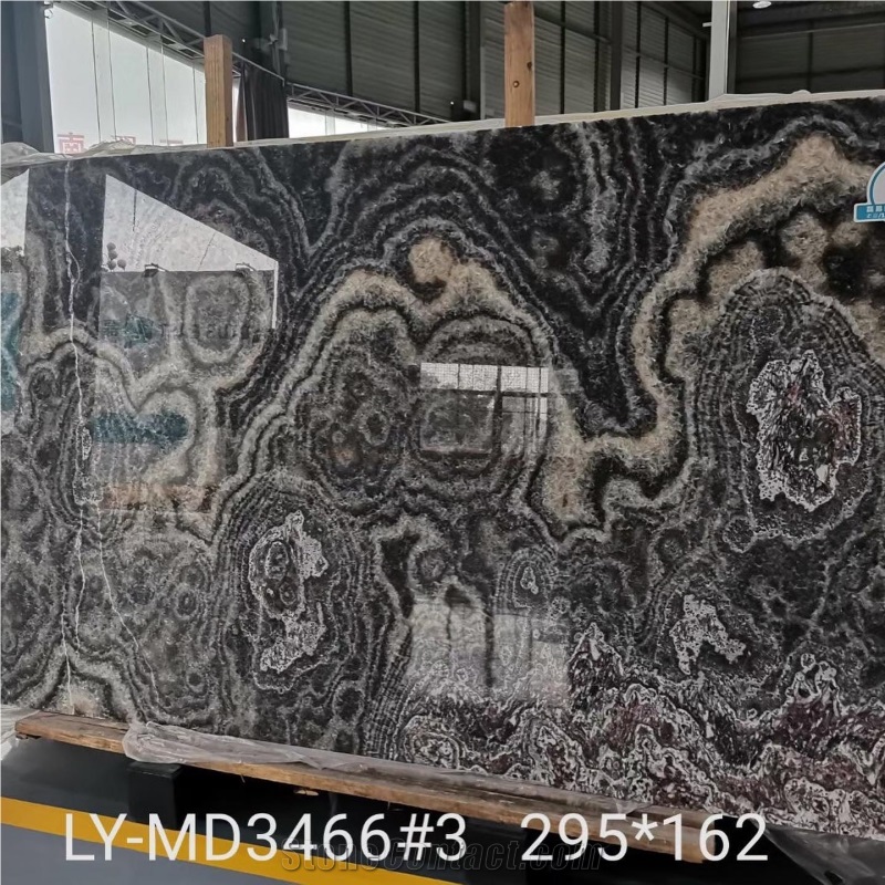 Natural Black Onyx Slabs Polished Stone Panel