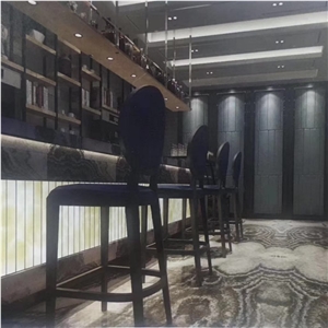 Natural Black Onyx Slabs Polished Stone Panel