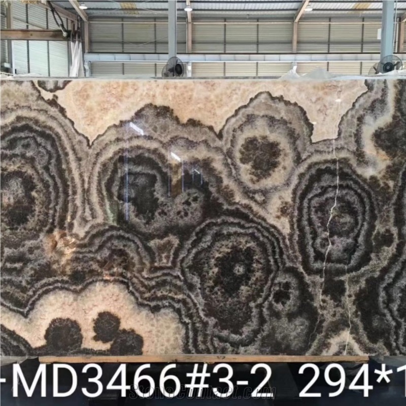 Natural Black Onyx Slabs Polished Stone Panel